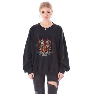 NWT Vintage rhinestone tiger sweatshirt